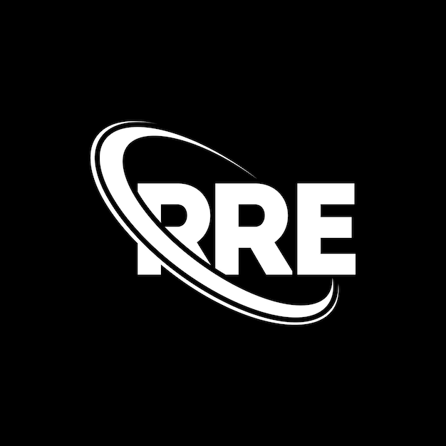 RRE logo RRE letter RRE letter logo ontwerp Initialen RRE logo gekoppeld aan cirkel en hoofdletters monogram logo RRE typografie voor technologiebedrijf en vastgoedmerk