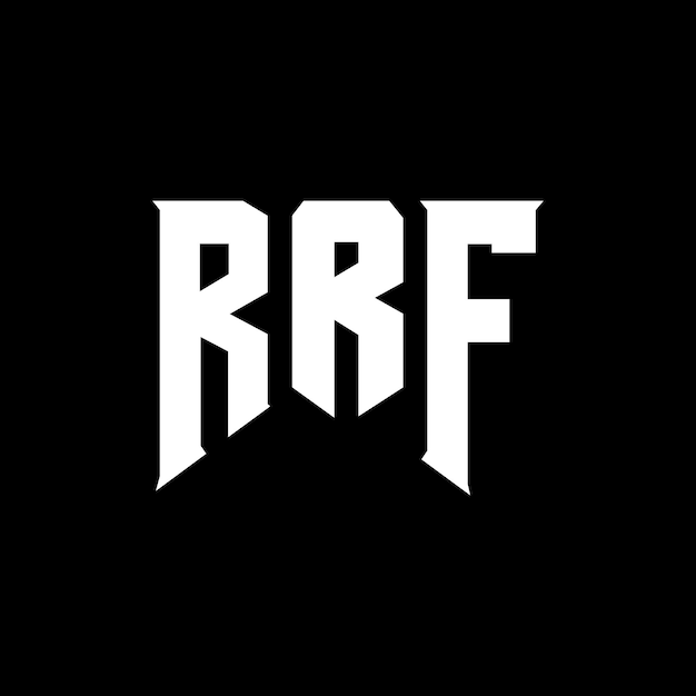 ロゴデザイン 黒と白の色の組み合わせ ロゴデザイン RRF ベクトル RRF アイコン RRF アルファベット RRF タイポグラフィー ロゴデザイン