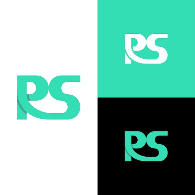 깨끗하고 단순한 현대적인 스타일의 RS 문자 로고 벡터 이니셜