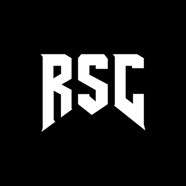 ロゴデザイン 黒と白の色の組み合わせ RSC ロゴ RSC ベクトル RSC アイコン RSC アルファベット RSC タイポグラフィー ロゴデザイン