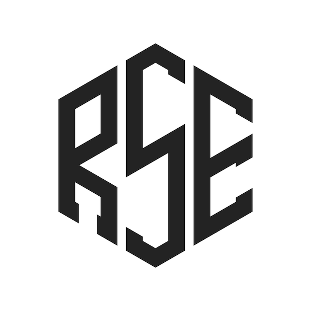 RSE Logo Design Initiële letter RSE Monogram Logo met behulp van zeshoekige vorm