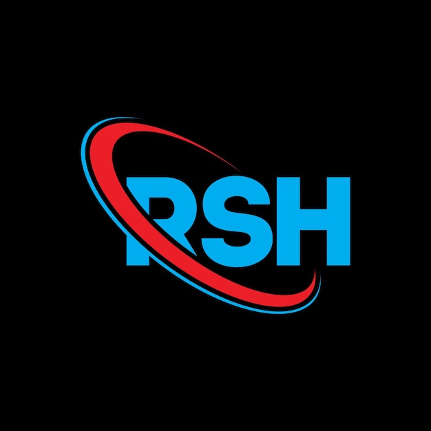 Логотип RSH (буква RSH) дизайн логотипа букв RSH (инициалы RSH, связанные с кругом и заглавными буквами) логотип RSH типография для технологического бизнеса и бренда недвижимости