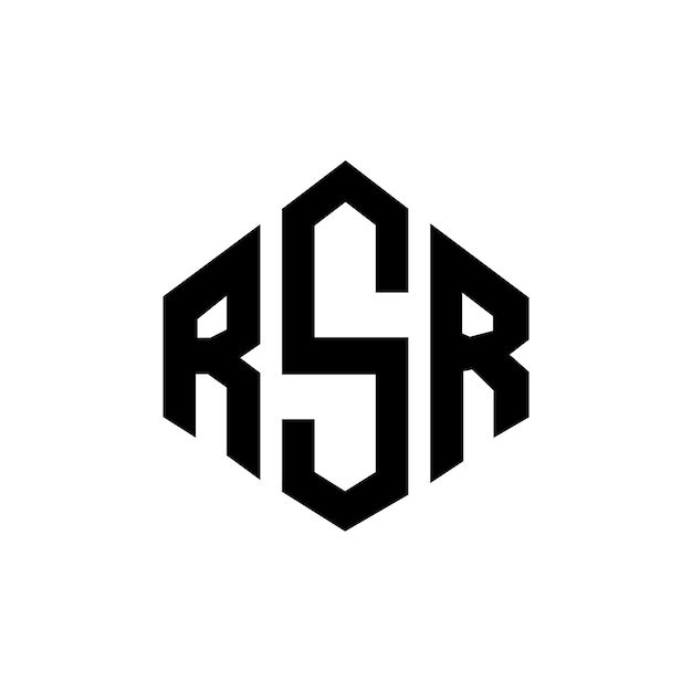 ベクトル ロゴのデザイン: rsr ポリゴン フォーム: rsrポリゴン & キューブ フォーム ロゴの設計: rsr ヘクサゴン ベクトル ロゴのテンプレート: rsr ホワイト & ブラック カラー: rsr モノグラム ビジネス & 不動産 ロゴ