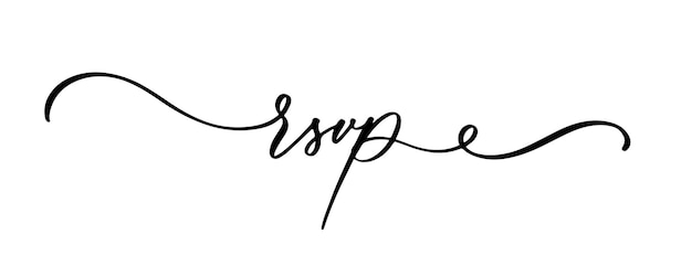 Rsvp Wedding calligraphy text hand written