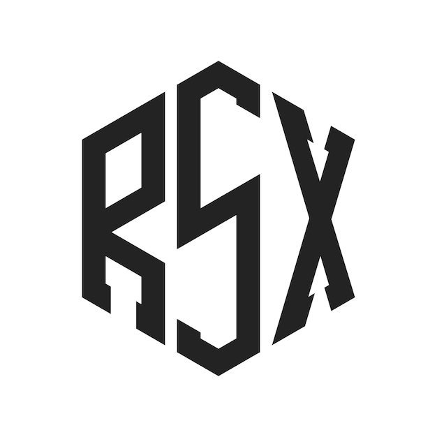 RSX ロゴ デザイン イニシャルレター RSX モノグラム ロゴは六角形を使用しています