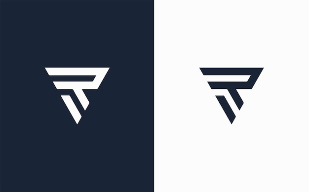 RT elegant en modern vector logo ontwerp in blauwe en witte kleur