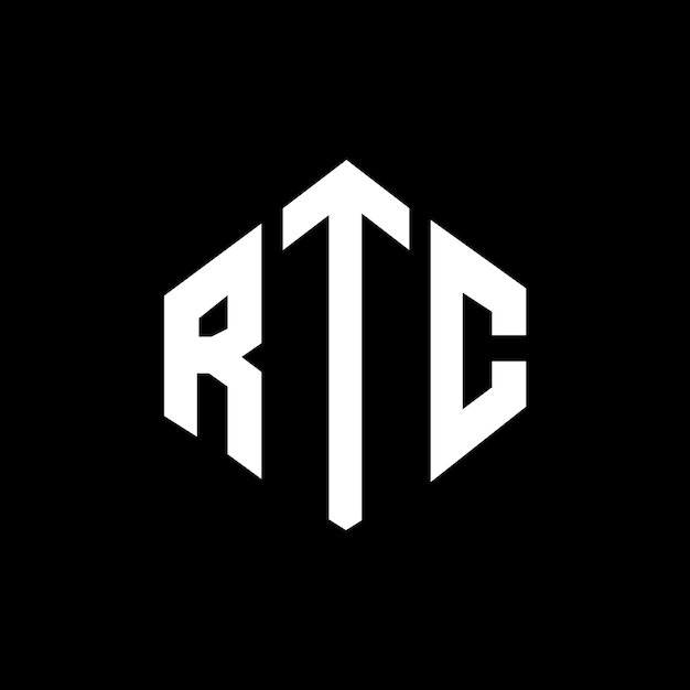 RTC letter logo ontwerp met veelhoek vorm RTC veelhoek en kubus vorm logo ontwerp RTC zeshoek vector logo sjabloon witte en zwarte kleuren RTC monogram bedrijf en vastgoed logo