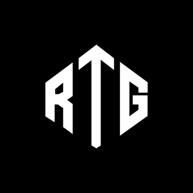 다각형 모양의 RTG 글자 로고 디자인 RTG 다각형 및 큐브 모양의 LOGO 디자인 RTG 육각형 터 로고 템플릿 색과 검은색 RTG 모노그램 비즈니스 및 부동산 로고