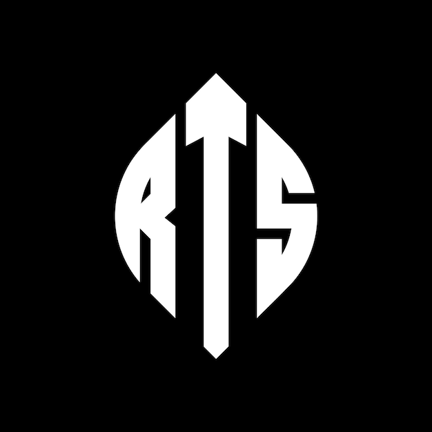 Дизайн логотипа RTS круговой буквы с формой круга и эллипса RTS эллипсовые буквы с типографическим стилем Три инициалы образуют логотип круга RTS Круговая эмблема Абстрактная монограмма Письмо Марка Вектор