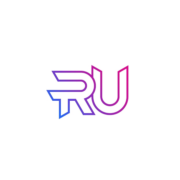RU brieven logo ontwerp vector overzicht