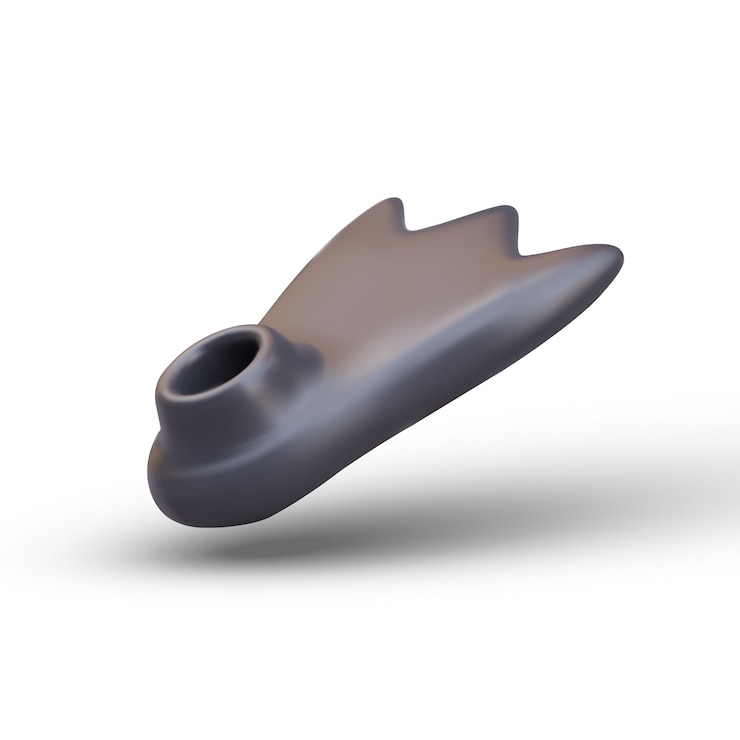 Vector rubber black driver fin for swimming underwater part of fast swimming suit