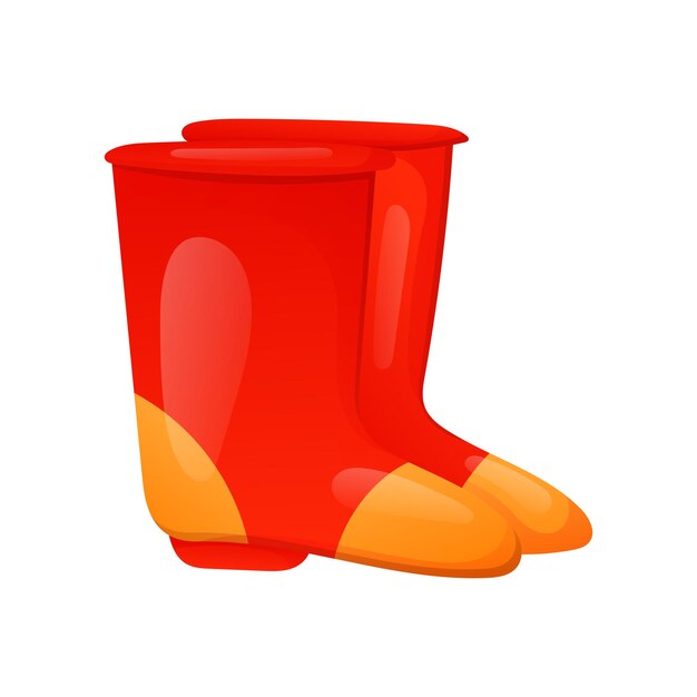 Vector rubber boots for gardening in autumn vector isolated cartoon illustration