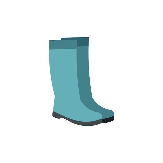 Rubber boots icon in flat style isolated on white background Shoes symbol