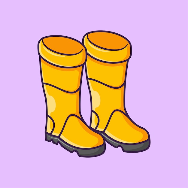 Vector rubber boots illustration vector isolated icon fisherman