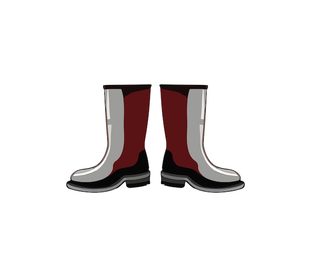 Rubber boots illustrations vector set creative hiquality rubber boots cartoon isolated clip art