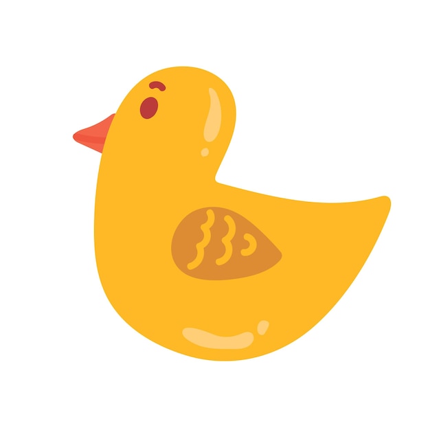 Rubber duck, ducky bath toy flat vector color icon for apps and websites