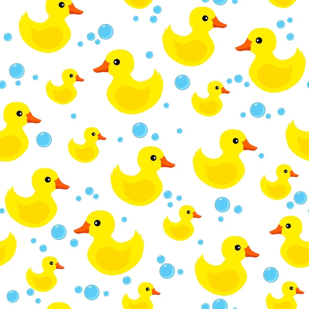 Vector rubber duck seamless pattern