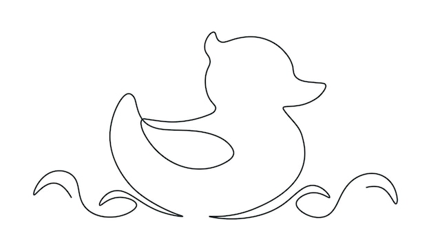 Vector rubber duck in single continuous line