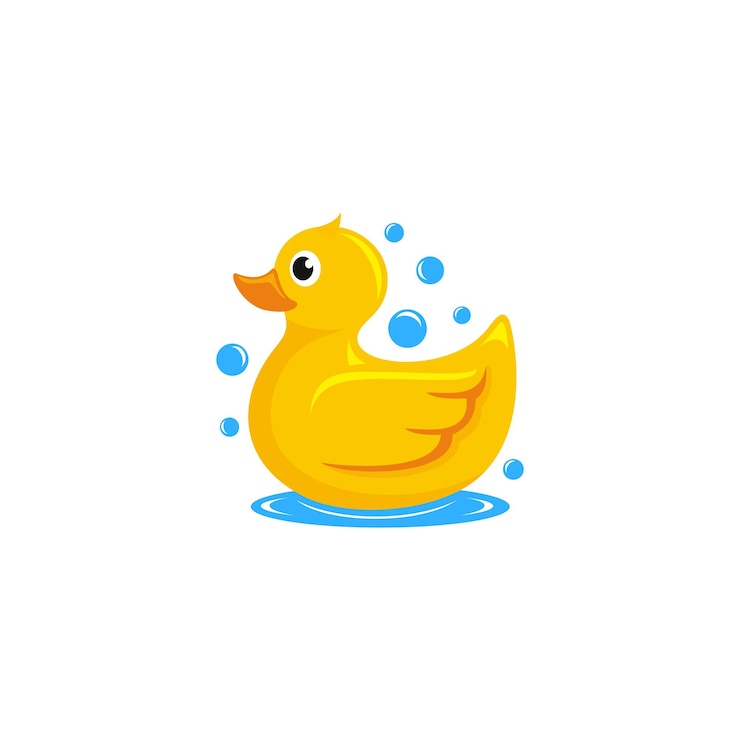 Vector rubber duck template vector illustration