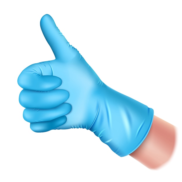 Vector rubber gloved hand