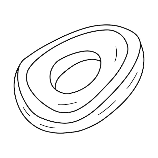 Резиновое кольцо в форме векторной иллюстрации авокадо