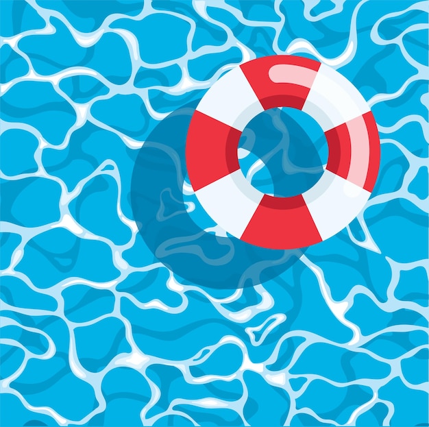 rubber ring in the swimming pool summer background vector illustration