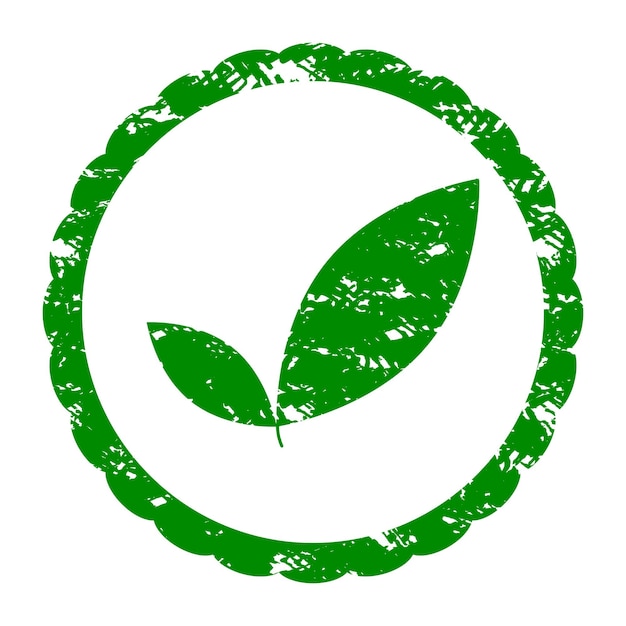 Резиновая печать эко и био зеленый лист