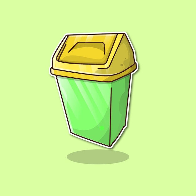 Rubbish bin cartoon vector illustration