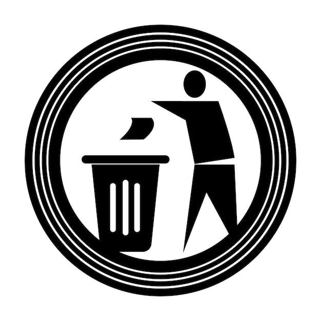 Rubbish icon logo vector design template