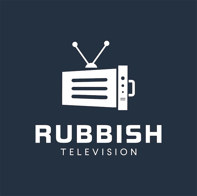 rubbish Tv logo design vector illustration