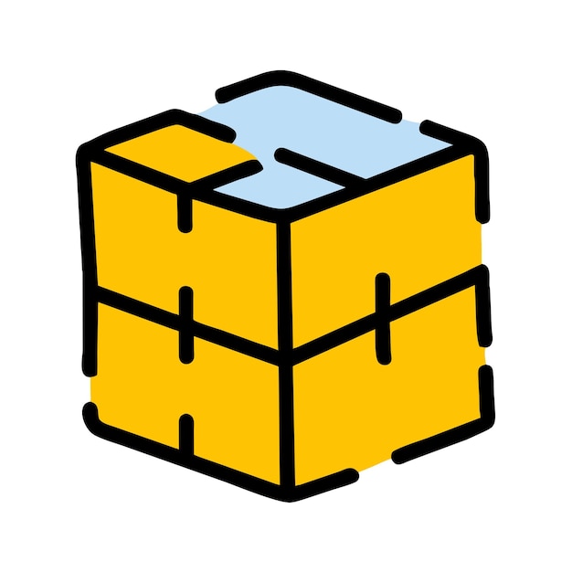 Rubik's Cube vector grafische illustratie EPS bronbestandsformaat verliesloos schalen icoonontwerp