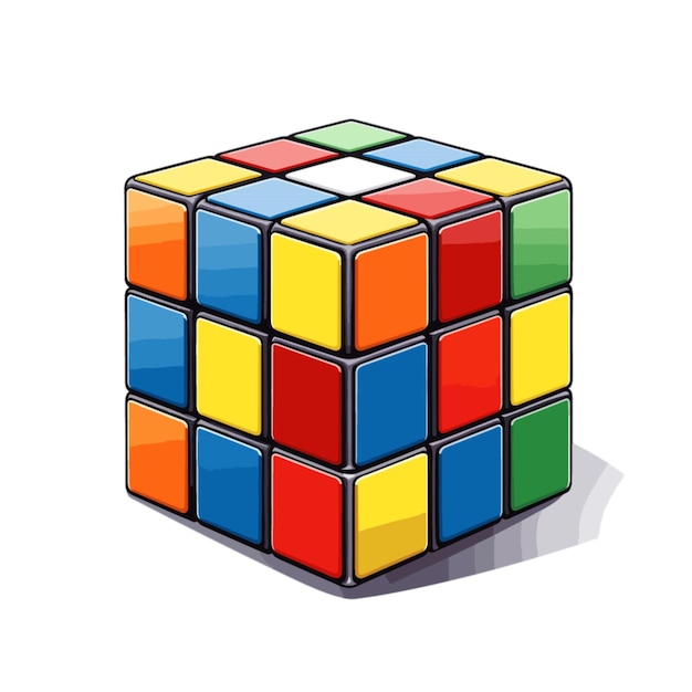 Rubiks Cube vector on white background