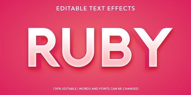 Ruby bewerkbaar teksteffect