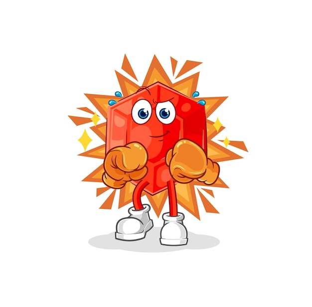 Ruby boxer character cartoon mascot vector