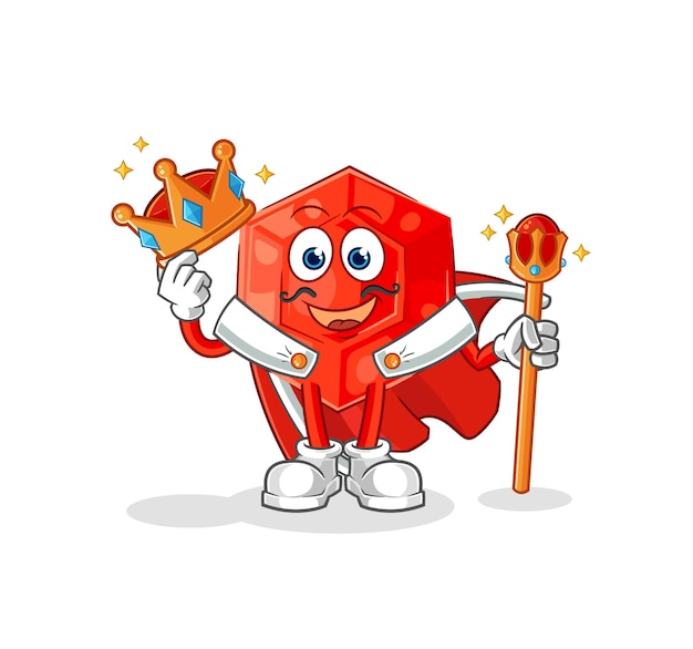 Ruby king vector cartoon character