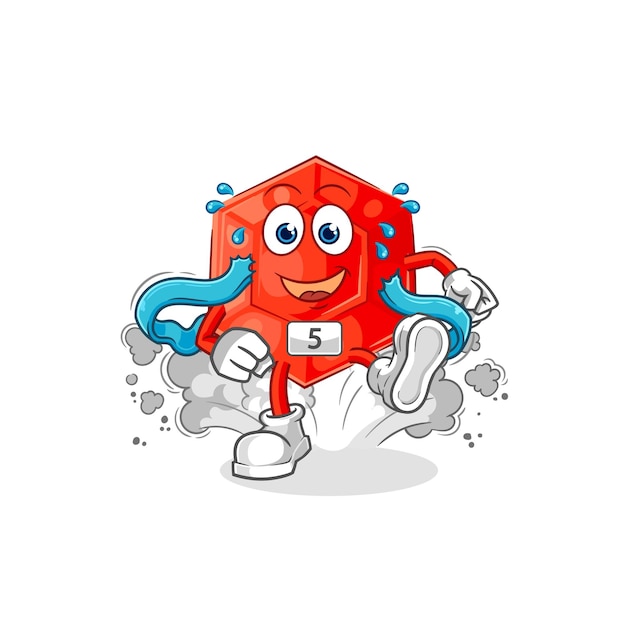Ruby runner character cartoon mascot vector