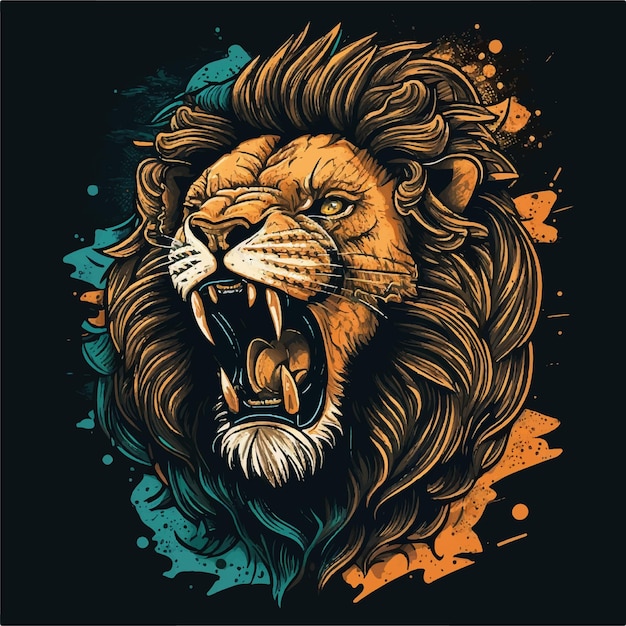 Vector rude_lion_illustration_vector