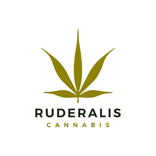 Ruderalis cannabis logo geïsoleerd op wit