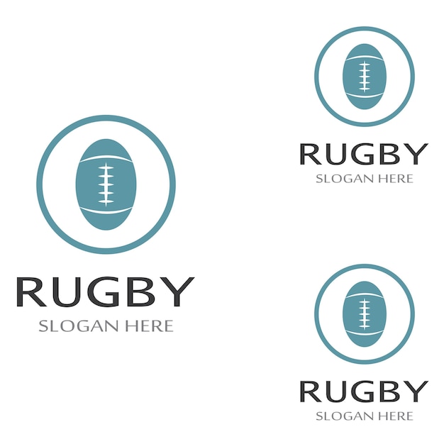 Rugby bal amerikaans voetbal pictogram vector logo sjabloon