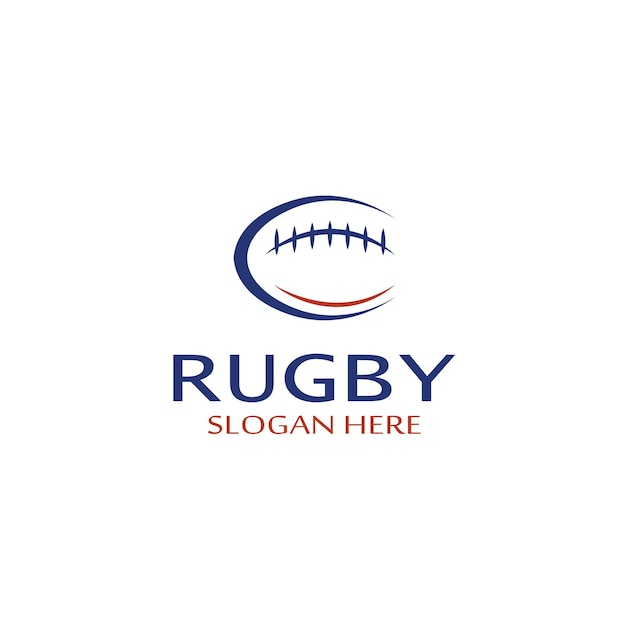 Rugby bal amerikaans voetbal pictogram vector logo sjabloon