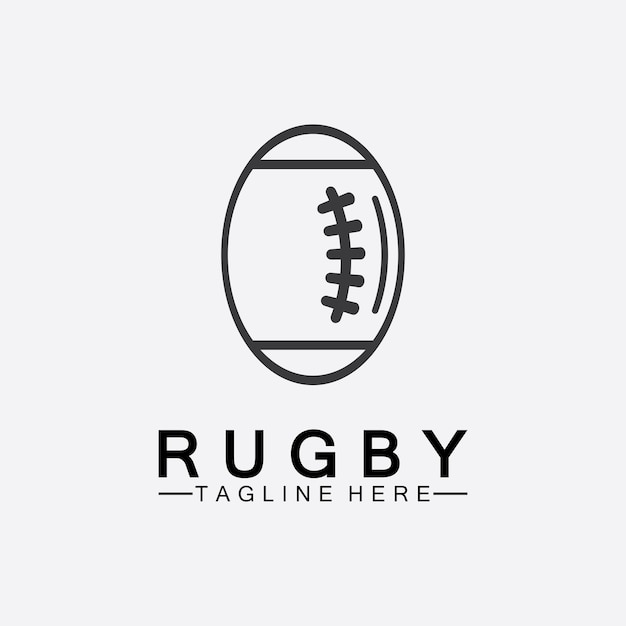 Rugby bal amerikaans voetbal pictogram vector logo sjabloon