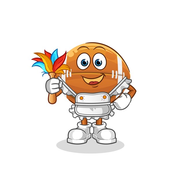 Rugby bal meid mascotte cartoon vector