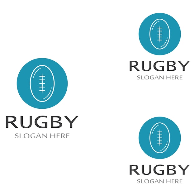 Modello di logo di vettore dell'icona di football americano della palla da rugby