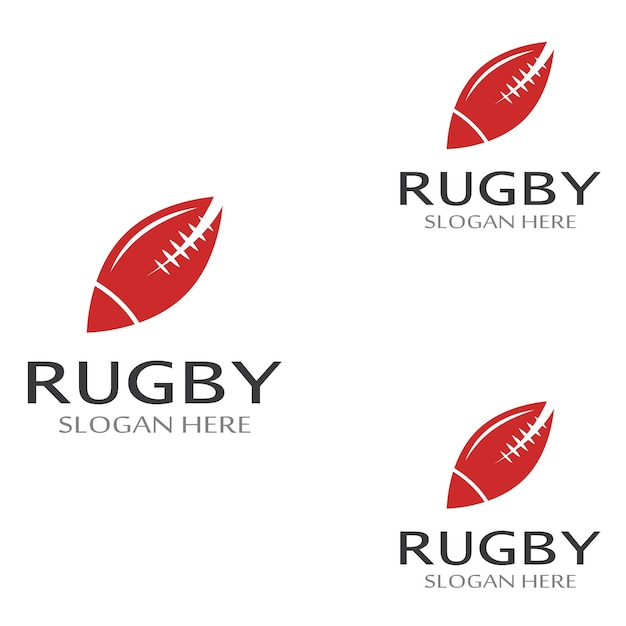Modello di logo di vettore dell'icona di football americano della palla da rugby