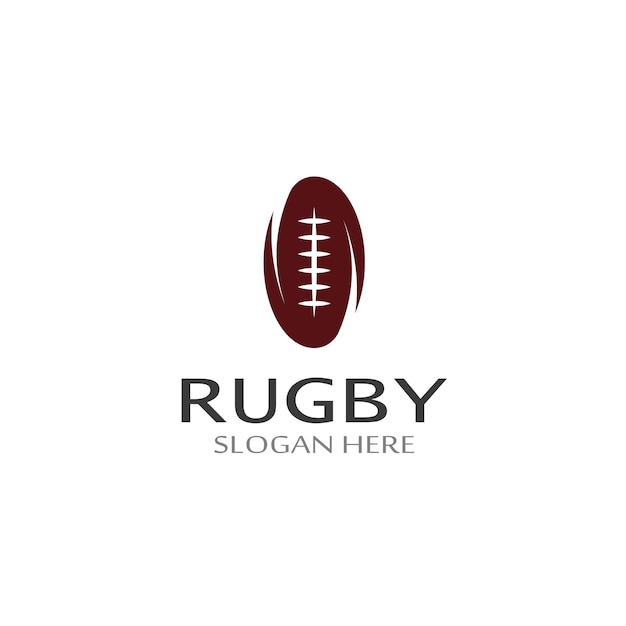 Modello di logo di vettore dell'icona di football americano della palla da rugby