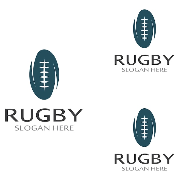 Modello di logo di vettore dell'icona di football americano della palla da rugby