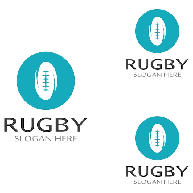 Rugby Ball American Football Icon Vector Logo Template