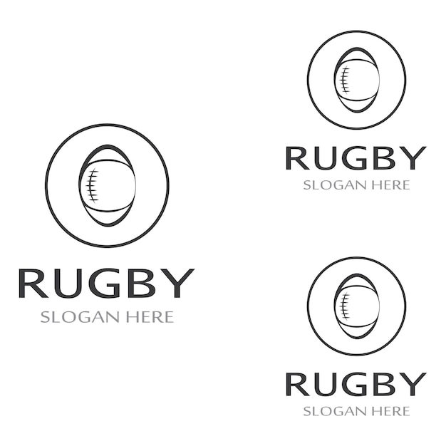 Rugby ball american football icon vector logo template