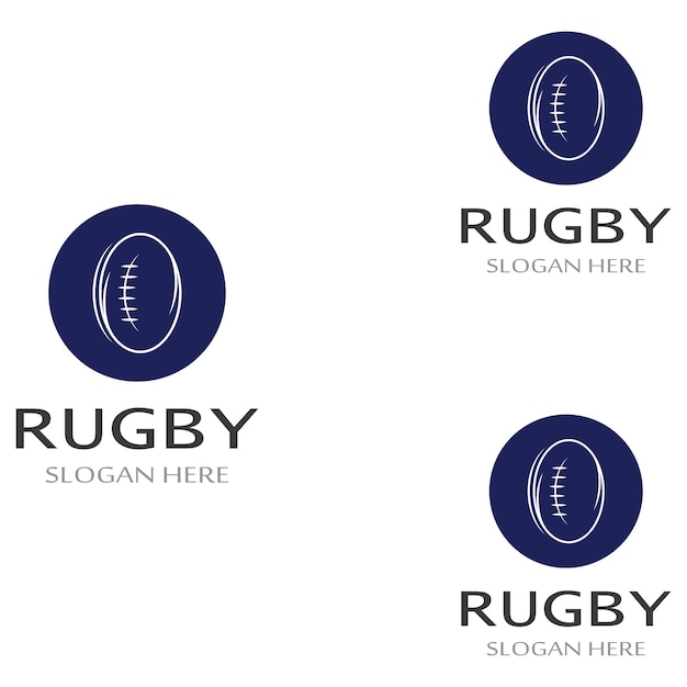 Rugby Ball American Football Icon Vector Logo Template