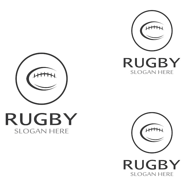 Modello di logo di vettore dell'icona di football americano della palla da rugby